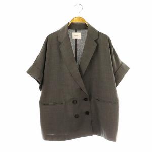 24SS テックリネン半袖シャツジャケット テーラード F グレー /DF OS