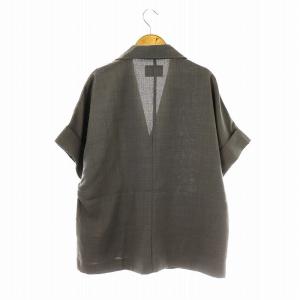 Discoat 24SS テックリネン半袖シャツジャケット テーラード F グレー /DF OS