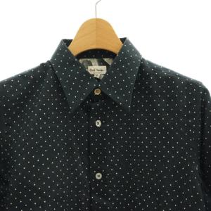PAUL SMITH ローズドットプリントシャツ 長袖 S 黒 ブラック 赤 レッド