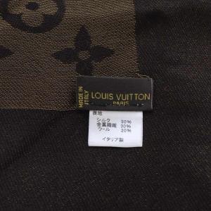 LOUIS VUITTON モノグラム ショール シャイン ストール 大判 シルク ブラウン M71380