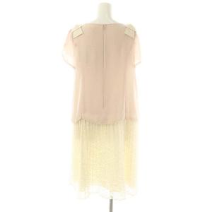 TOCCA CASTRIES ドレス ワンピース 切替 レース リボン 2 ピンク アイボリー /MI OS