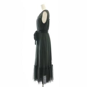 GRACE CONTINENTAL 24AW プリーツロングドレス ワンピース マキシ ノースリーブ 36 グレー 0124335049