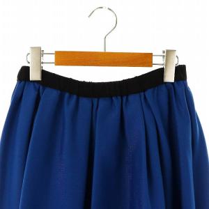 GRACE CONTINENTAL 24AW ツイル2WAY スカート フレア ロング リバーシブル 36 ブルー /DF OS