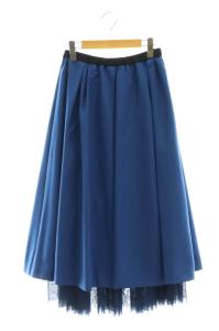 GRACE CONTINENTAL 24AW ツイル2WAY スカート フレア ロング 36 ブルー /DF OS