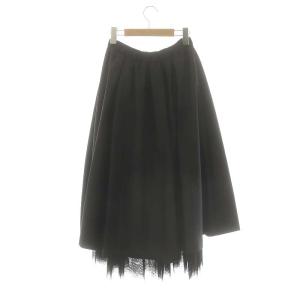 GRACE CONTINENTAL 24AW ツイル2WAY スカート フレア ロング 36 黒 /HK OS