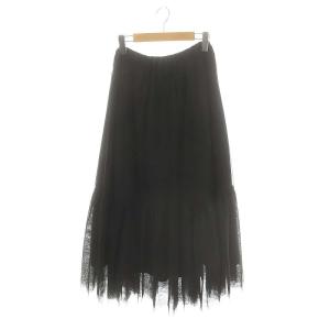 24AW ツイル2WAY スカート チュール ティアード ロング 36 黒 /HK OS