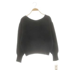 25SS ラメリップニットトップ セーター 長袖 36 黒 /HK OS