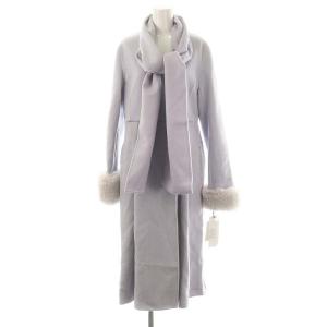 23AW ノーカラーリバーコート ロング 36 ラベンダー /HK OS