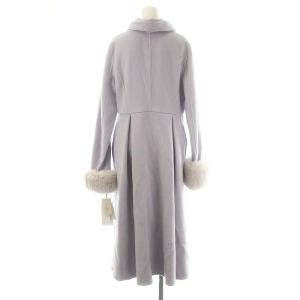 GRACE CONTINENTAL 23AW ノーカラーリバーコート ロング 36 ラベンダー /HK OS