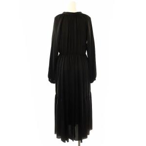 GRACE CONTINENTAL 24AW シルキーカフタンワンピース ロング 長袖 36 ブラック /DF OS