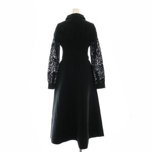 Diagram GRACE CONTINENTAL 23AW レースレイヤードニットワンピース ミモレ ロング スキッパー 36 黒 ブラック