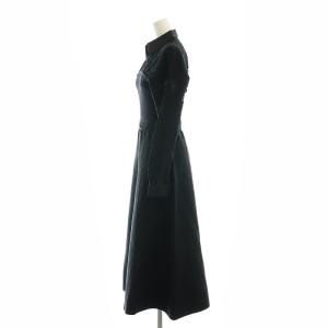 Diagram GRACE CONTINENTAL 23AW レースレイヤードニットワンピース ミモレ ロング スキッパー 36 黒 ブラック