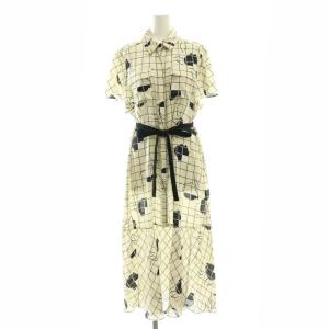 24SS ラインフラワーシャツドレス ワンピース 38 キナリ