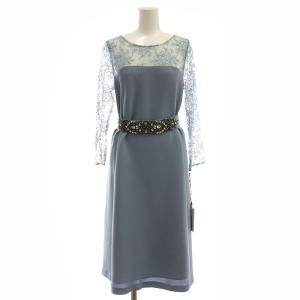 ビジューベルトワンピース ロング 36 スモークブルー /ES OS