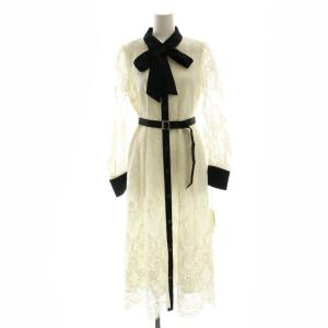24AW コードレースシャツドレス ワンピース 36 オフホワイト