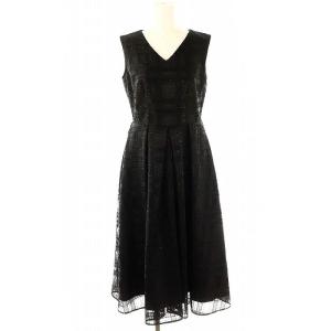 24AW スパンコールチェックドレス ワンピース 36 黒 /MI OS