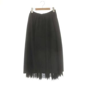 24AW ツイル2WAY スカート フレア ロング リバーシブル 36 ブラック /DF OS