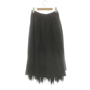 GRACE CONTINENTAL 24AW ツイル2WAY スカート フレア ロング リバーシブル 36 ブラック /DF OS