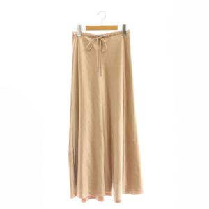 25SS サテンストレッチイージースカート フレア ロング 38 ピンク /DF OS