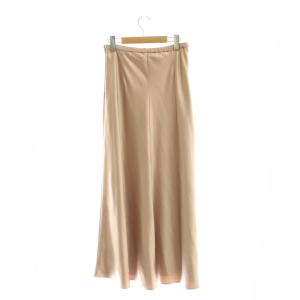 GRACE CONTINENTAL 25SS サテンストレッチイージースカート フレア ロング 38 ピンク /DF OS
