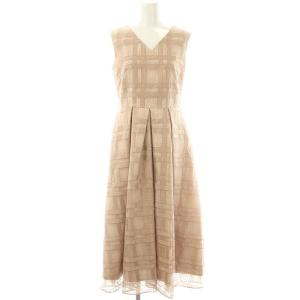 24AW スパンコールチェックドレス ワンピース ロング 36 ピンク /DF OS