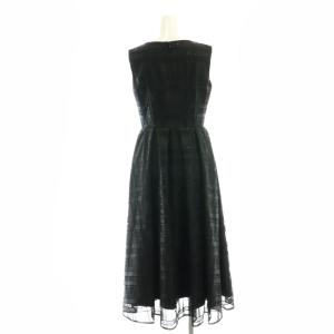 GRACE CONTINENTAL 24AW スパンコールチェックドレス ワンピース ロング 36 ブラック /DF OS