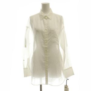 23AW シアーシャツ 長袖 36 白 ホワイト /ES OS