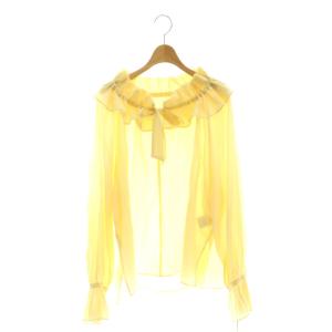 24AW フリルカラーブラウス 長袖 36 スモークイエロー /ES OS