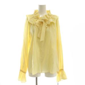 24AW フリルカラーブラウス 長袖 36 スモークイエロー /ES OS