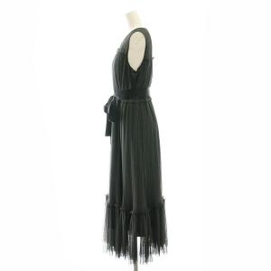 GRACE CONTINENTAL 24AW プリーツロングドレス ワンピース 38 チャコールグレー ブラック