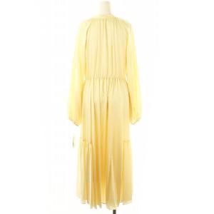 GRACE CONTINENTAL 24AW シルキーカフタンワンピース ノーカラースキッパー インナー付き 36 生成り /MI OS
