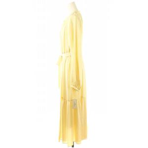 GRACE CONTINENTAL 24AW シルキーカフタンワンピース ノーカラースキッパー インナー付き 36 生成り /MI OS