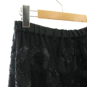 GRACE CONTINENTAL 24AW サテンコードスカート フレア ミモレ ロング 36 黒 ブラック