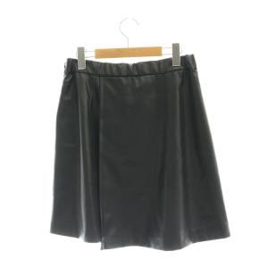 GRACE CONTINENTAL 24SS フェイクレザーミニスカート 台形 38 黒 ブラック /AT OS