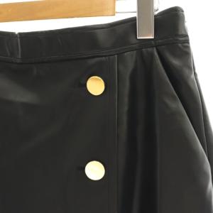 GRACE CONTINENTAL 24SS フェイクレザーミニスカート 台形 38 黒 ブラック /AT OS