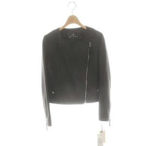 23AW ジップライダースジャケット アウター レザー 36 黒 /NR OS