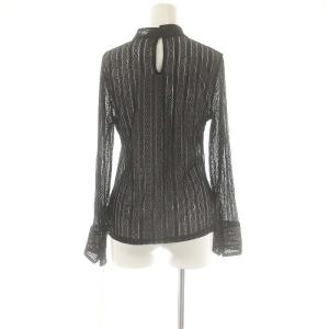 GRACE CONTINENTAL 24AW ストレッチレーストップ カットソー 長袖 ナイロン 36 黒