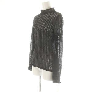 GRACE CONTINENTAL 24AW ストレッチレーストップ カットソー 長袖 ナイロン 36 黒