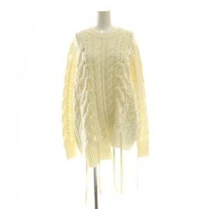 24AW オーバーケーブルニットトップ セーター 長袖 36 ホワイト /HK OS