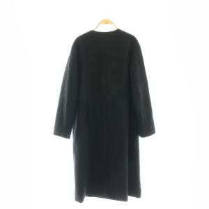 theory luxe SEEK WOOL MITCHELL ノーカラーコート アウター ロング 038 ブラック /ES OS