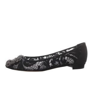 MANOLO BLAHNIK HANGISIFLAT パンプス 34 ブラック