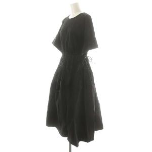 LANVIN en Bleu コンビフレアワンピース プリーツ 36 黒 /MI OS