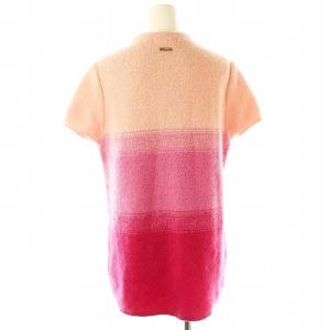 LEONARD SPORT ウールモヘヤナイロンジップアップニット 半袖 42 ライトピンク ピンク チェリーピンク /DO OS