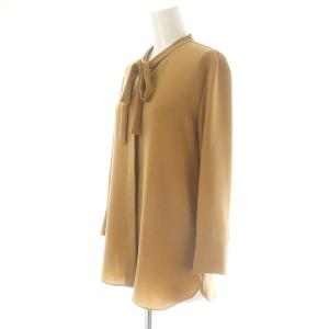 Theory Prime Ggt Tie Blouse ブラウス 長袖 ボウタイ P ベージュ