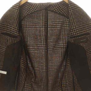 TAGLIATORE 千鳥格子2Bテーラードジャケット アルパカ混 ウール混 シルク混 48 ブラウン