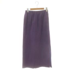 23SS シルクネップストレッチロングスカート タイト スリット F パープル /DO OS SH