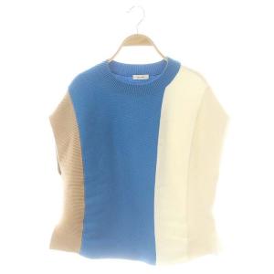 ウールポリエステル クルーネックベスト ニット プルオーバー F アイボリー /NR OS SH