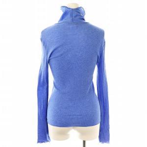 BALLSEY コットンシルクリブ タートルネックプルオーバー ニット カットソー 長袖 S 青 ブルー /NR OS