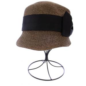 HUMBERT16 キャスケット 麦わら帽子 リボン 茶 KTZ02057 /BM OF