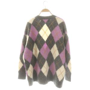 Shinzone ウール アーガイル柄 ニットカーディガン Vネック FO マルチカラー